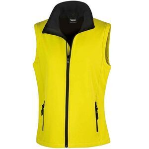 Result Womens/Ladies Core Printable Soft Shell Bodywarmer / Yellow/Black
